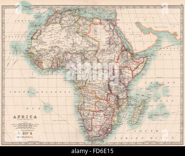 L'Afrique coloniale britannique : Français Allemand Portugais Espagnol &c. JOHNSTON, 1906 map Banque D'Images