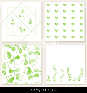 Cartes d'invitation de mariage avec éléments floraux à l'aquarelle. Transparente Floral pattern. Valentines Day card design. Illustration de Vecteur