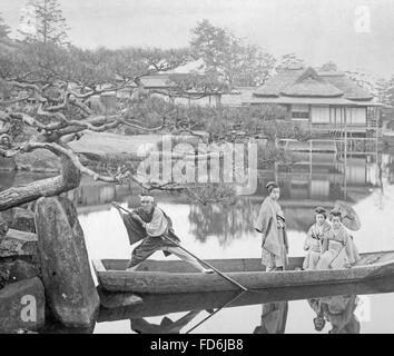 Groupe de femmes japonaises dans un bateau, 1905 Banque D'Images