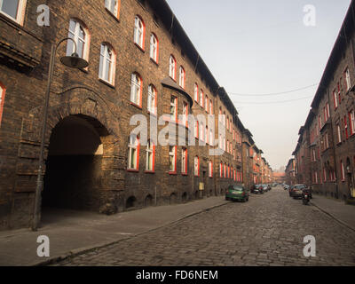 Katowice, Pologne - 05 novembre 2015 : Bâtiments résidentiels Historique . Le district minier de Nikiszowiec Banque D'Images