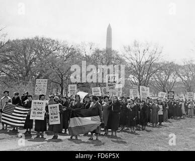 Manifestation contre la guerre civile espagnole, 1938 Banque D'Images