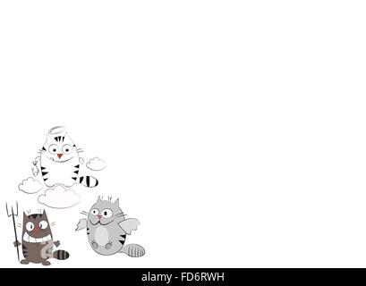 Les chats dans les nuages Illustration de Vecteur