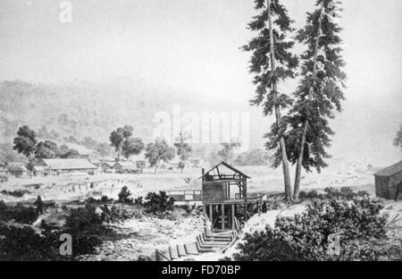 Johann Sutters Muehle en Californie, autour de 1848 Banque D'Images