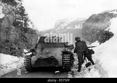 German tank en Norvège, 1940 Banque D'Images