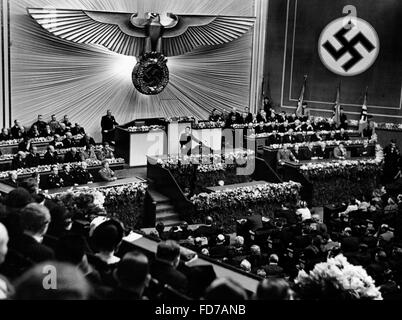 Joseph Goebbels à la réunion de la chambre de Reich Reichsfilmkammer (Film) dans l'Opéra Kroll,1938 Banque D'Images