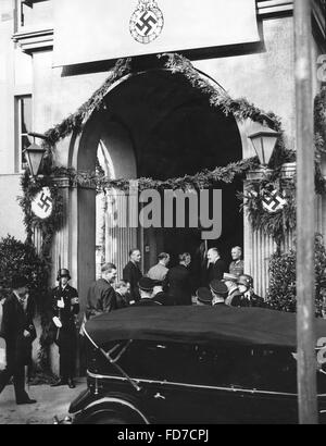 Chamberlain et Hitler à Bad Godesberg, 1938 Banque D'Images