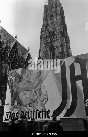 Propagande électorale à Vienne, la cathédrale St Stephen, 1938 Banque D'Images