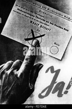 Affiche de propagande pour l'élection du Reichstag 1938 Banque D'Images