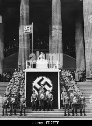 Adolf Hitler au premier mai dans le Lustgarten, 1938 Banque D'Images