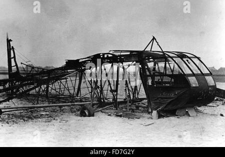 Les planeurs britanniques détruits pendant l'atterrissage airbone en Hollande, 1944 Banque D'Images