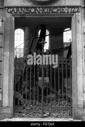 Dommages causés par les bombes à l'église de la garnison de Berlin, 1943 Banque D'Images