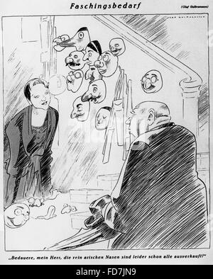 Caricature d'antisémites de l'incitation, 1933 Banque D'Images