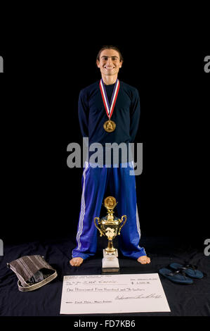 LOS ANGELES, CA - le 20 février : Bikrim Championnat Yoga, Charan Bishnu Ghosh Cup tenue à Los Angeles du 18 au 20 février 2005. Banque D'Images