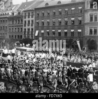 Procession du Corpus Christi sur la Marienplatz Banque D'Images