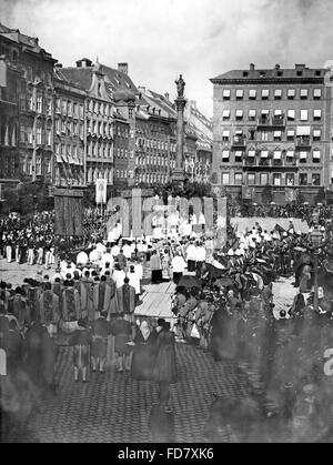 Procession du Corpus Christi sur la Marienplatz Banque D'Images