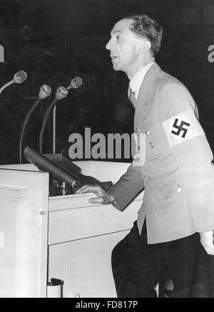 Joseph Goebbels, lors d'un discours, 1939 Banque D'Images
