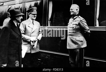 Adolf Hitler, le Tsar Boris III et Wilhelm Keitel, 1941 Banque D'Images