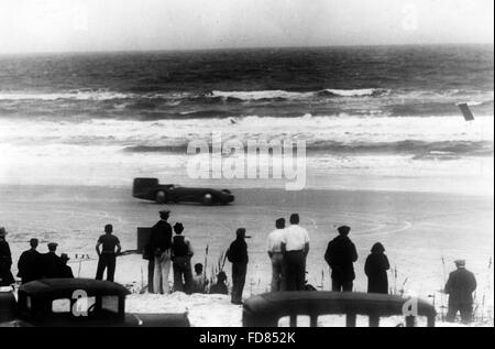 Sir Malcolm Campbell au cours d'une tentative de record en Floride, 1932 Banque D'Images