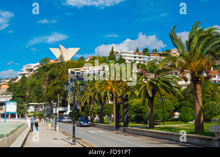 Mala plaza, le bord de l'eau avec petite plage, Ulcinj, Monténégro, Ulqin, Crna Gora, Europe Banque D'Images