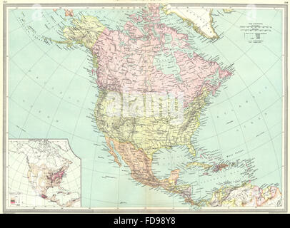 Amérique du Nord : plan de la population, 1907 Banque D'Images