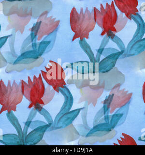 Fleurs aquarelle transparente Banque D'Images