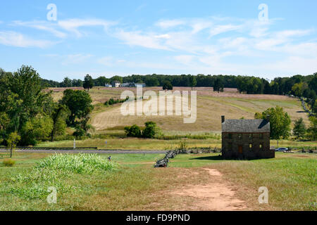 À partir de la maison en pierre à Henry Hill, Second Manassas Battlefield Banque D'Images