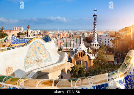 Le Parc Guell de barcelone Banque D'Images