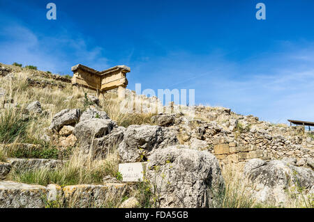 Vestiges du bâtiment du site archéologique de Solunto gréco-romaine en Sicile, Italie Banque D'Images