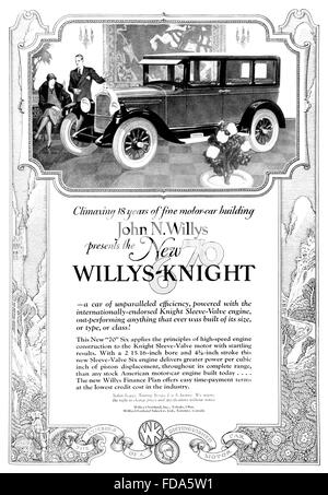 Nouveau, Willys 70, 6 cylindres, annonces de voitures américaines à partir de 1926 Studio Magazine International Banque D'Images