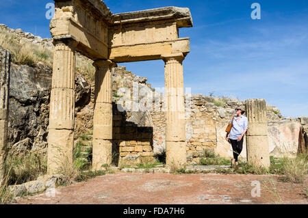 Site archéologique de Solunto gréco-romaine en Sicile, Italie Banque D'Images