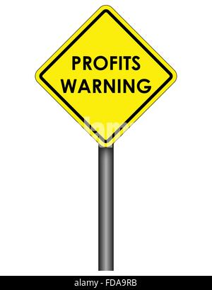 US style panneau de circulation jaune avec Profit Warning légende. Format vectoriel Illustration de Vecteur