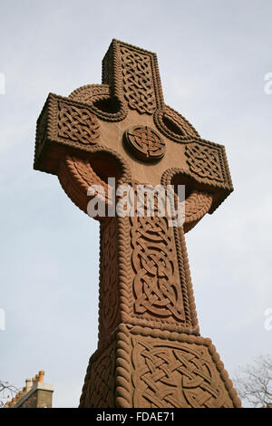 Croix celtique War Memorial, Ramsey, Ile de Man Banque D'Images