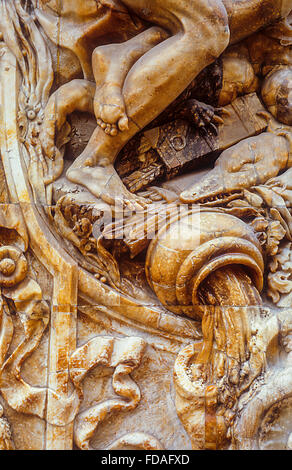 Détail,Façade de palais Marqués de Dos Aguas (18e siècle),Valence, Espagne Banque D'Images