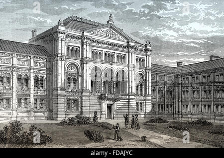 La cour du Victoria and Albert Museum, V&A, South Kensington, 19e siècle, Londres, Angleterre Banque D'Images