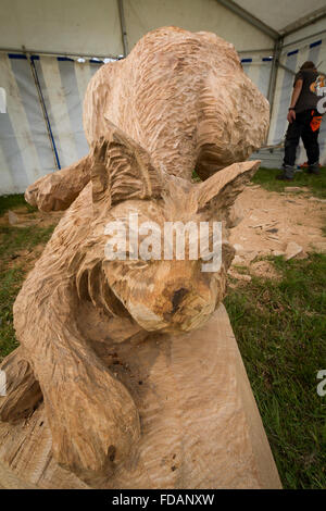 Knutsford, Cheshire, Royaume-Uni, le 29 août, 2015. Le 11ème concours de sculpture à la tronçonneuse English Open Jeu Cheshire & Country Fair Banque D'Images