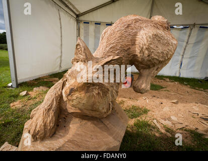 Knutsford, Cheshire, Royaume-Uni, le 29 août, 2015. Le 11ème concours de sculpture à la tronçonneuse English Open Jeu Cheshire & Country Fair Banque D'Images