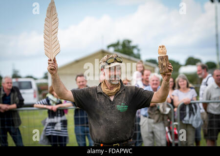 Knutsford, Cheshire, Royaume-Uni, le 29 août, 2015. Le 11ème concours de sculpture à la tronçonneuse English Open Jeu Cheshire & Country Fair Banque D'Images