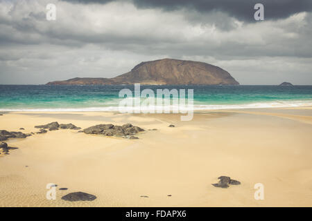 Belle plage las Conchas,sur La Graciosa, une petite île près de Lanzarote, Îles Canaries Banque D'Images