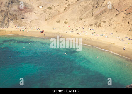 Lanzarote El Papagayo Playa Beach en Canaries Banque D'Images