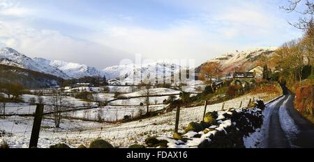 Au cours de l'hiver dans les montagnes de Coniston Banque D'Images