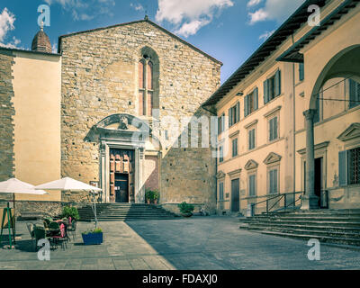 Ancienne église et de l'architecture toscane à Arezzo, Italie Banque D'Images