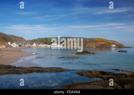 Village de Porth Dinllaen Porthdinllaen beach et péninsule Llŷn Gwynedd North Wales UK Banque D'Images