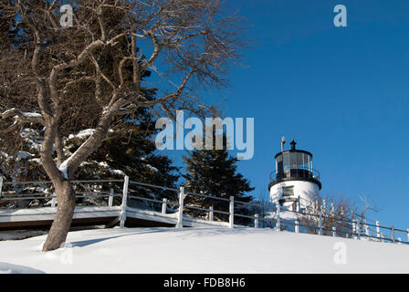 Owls Head, couverts de neige dans le Maine. Banque D'Images