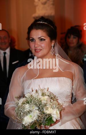 Mariage de Anna Netrebko et Yusif Eyvazov avec : Anna Netrebko Où : Vienne, Autriche Quand : 29 déc 2015 Banque D'Images