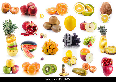 Abondance de délicieux fruits sains photo montage numérique Banque D'Images