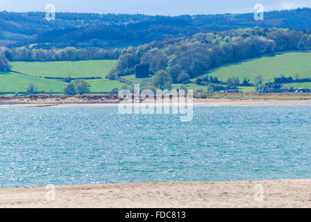 L'estuaire de la rivière Exe à Exmouth vers front Starcross, Devon, England, UK Banque D'Images