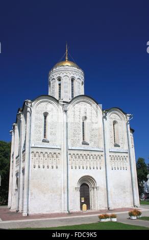 La cathédrale Saint-Dimitri à Vladimir, Russie. Anneau d'or Banque D'Images