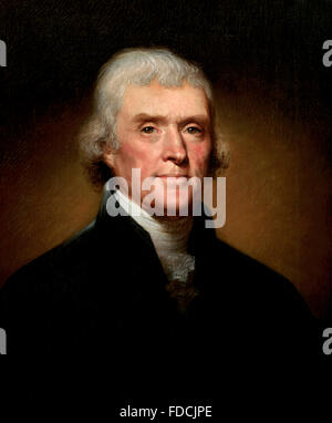 Thomas Jefferson. Portrait par Rembrandt Peale du 3e président des Etats-Unis, Thomas Jefferson, 1800 Banque D'Images