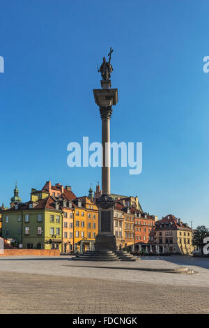 La Place du Palais avec Sigismunds Colonne est situé dans la vieille ville historique (Srodmiescie) de Varsovie, Mazovie, Pologne, Europe Banque D'Images