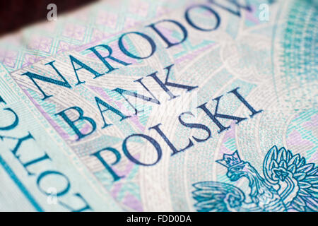 Close-up de la banque nationale de Pologne, le billet de 50 zloty Banque D'Images